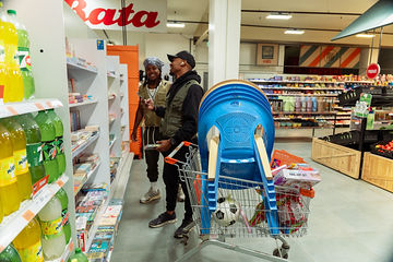 Team preparing supplies